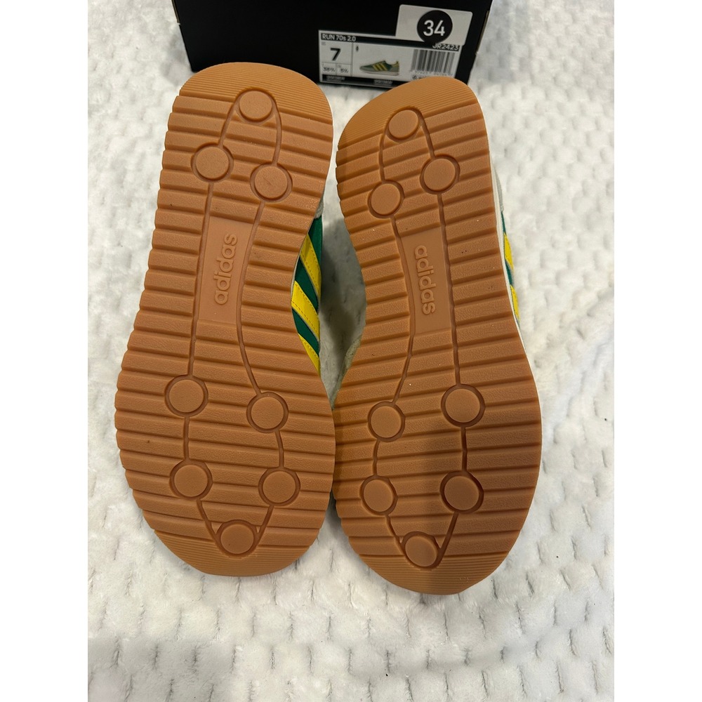 Adidas Run 70s 2.0 Green Yellow Grey Suede Retro Sneakers JR2423 Womens 7 - Picture 3 of 9